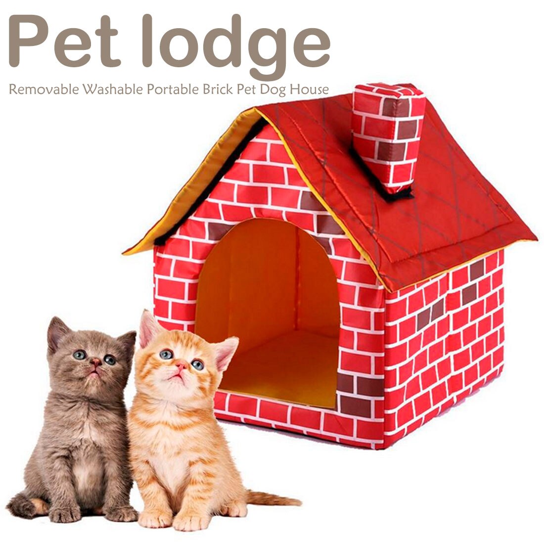 Casa de perro portátil de ladrillo rojo, cálida y acogedora cama para gatos para perros pequeños y medianos, productos para cama de Mascota