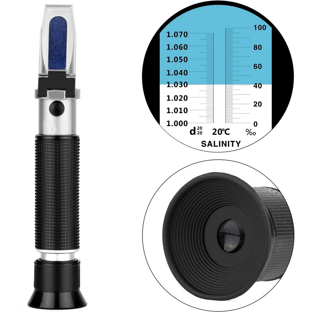 Medidor de salinidad portátil, refractómetro de del agua, calibre ATC, medidor Digital de salinidad de agua para piscinas, Acuario y Mar
