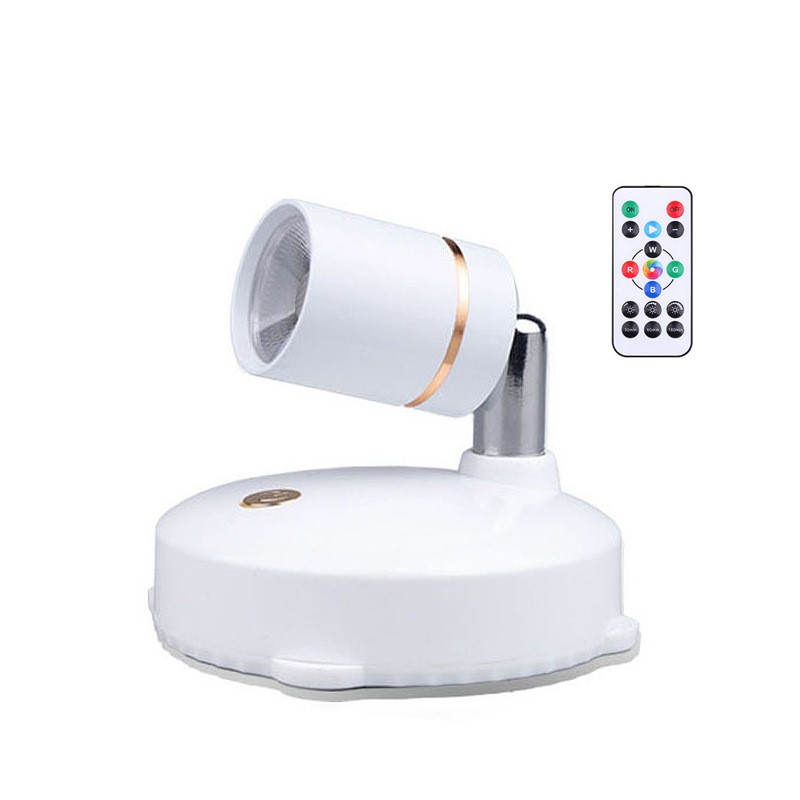 Trådløs led-spotlight til indendørs brug, batteridrevne lys, trådløs vægdekoration, accentlys, mini rgb-spotlight til belysning af hjemmet