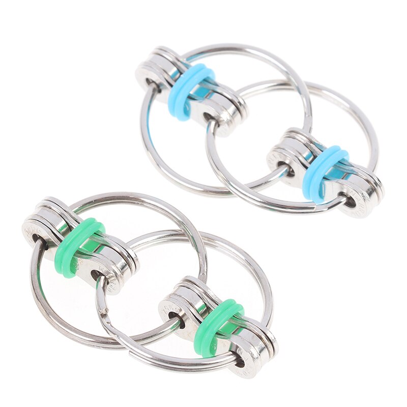 La descompresión cadena Fidget Spinner mano Spinner tri-Spinner dedo juguetes bicicleta cadena Anti-estrés juguete llavero anillo de llave