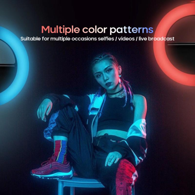 Dimmable RGB LED Selfie Ring Fill Light Photo Ring Lamp For Makeup Video Live Aro De Luz Para Celular For Iphone 12 Samsung