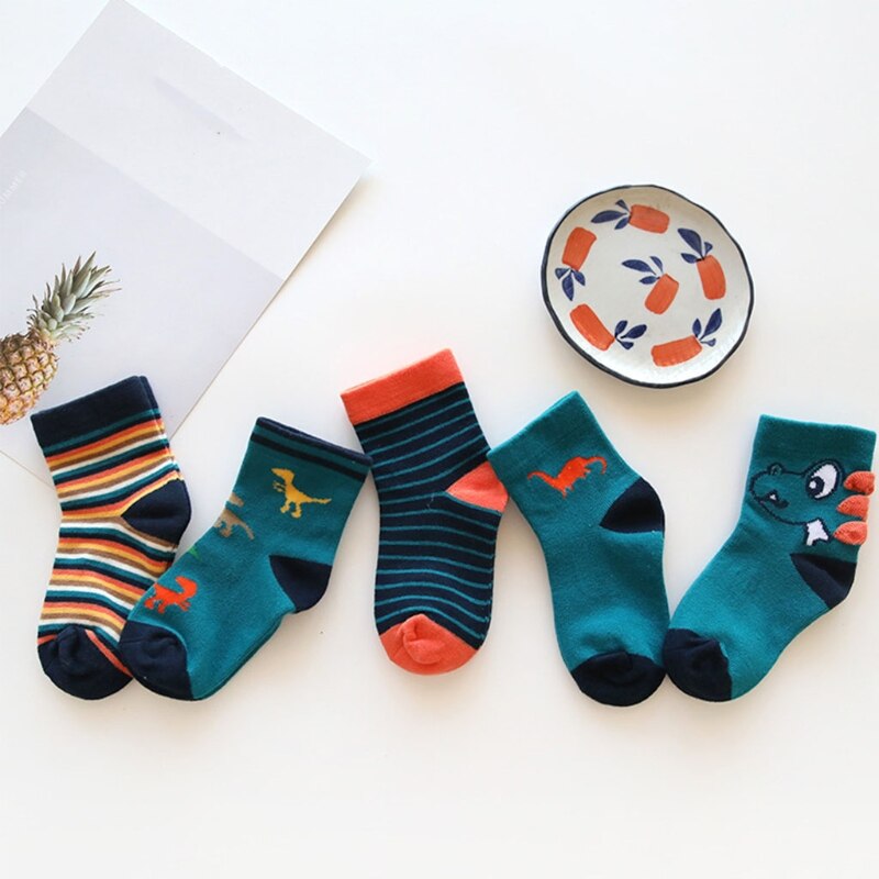 5 Paar/satz Kleinkind Baby Weiche Baumwolle Socken Keine-Unterhose Karikatur Boden Strumpf Frühling Herbst Winter Warme Mittel Rohr Sox für freundlicher Jungen