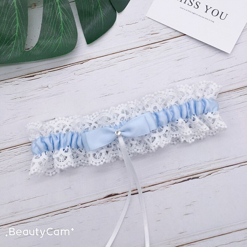 Mode Mooie Bruiloft Kousenband Bruids Douche Bruid Aandenken Ivoor Kant Bloemen Strass Boog Vrouwen Dames Kousenband