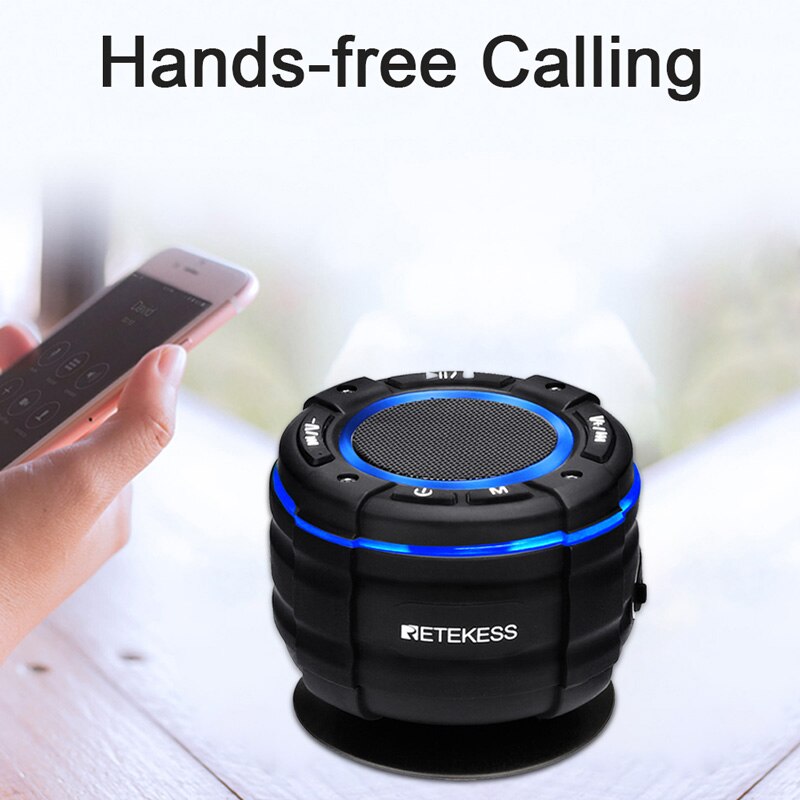Retekess TR622 Bluetooth Speaker IPX67 Waterdichte Draadloze Douche Luidspreker Auto Draagbare Speaker Met Fm Radio Zuignap