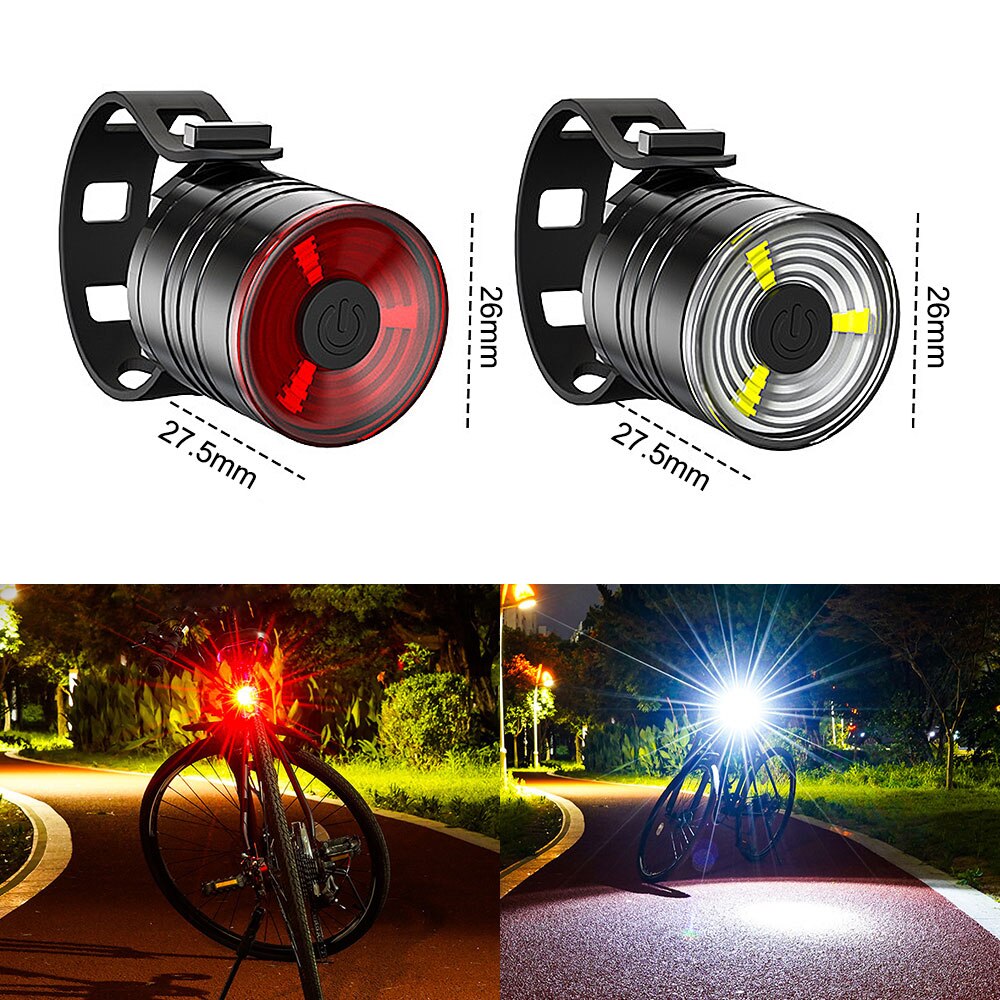 Waterproof Portable Mini Bike Lamp White Front Bicycle Light Red Warning Cycling Taillight MTB Rear Light Safety Night Riding