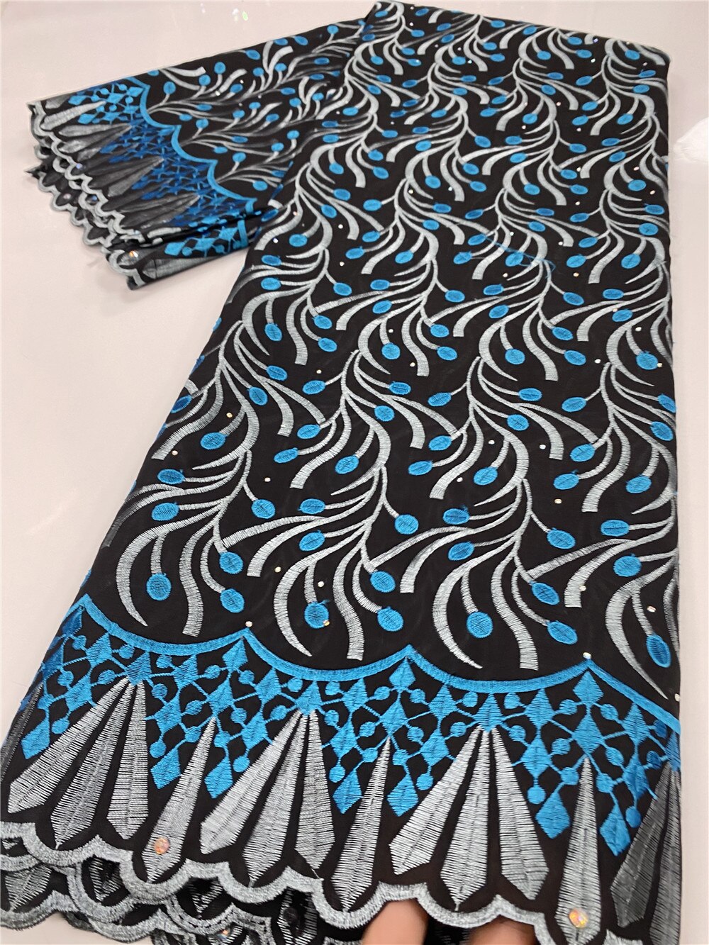 Swiss Voile Lace In Switzerland With Stones African Dry Cotton Lace Fabric Lace Nigerian For Wedding YA3532B-5: Picture 5