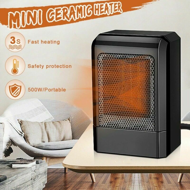 500W Mini Tragbare Keramik Heizung Elektrische Kühler Heißer Fan Hause Winter Wärmer für Innen Heizung Camping Einstellbare Thermostat