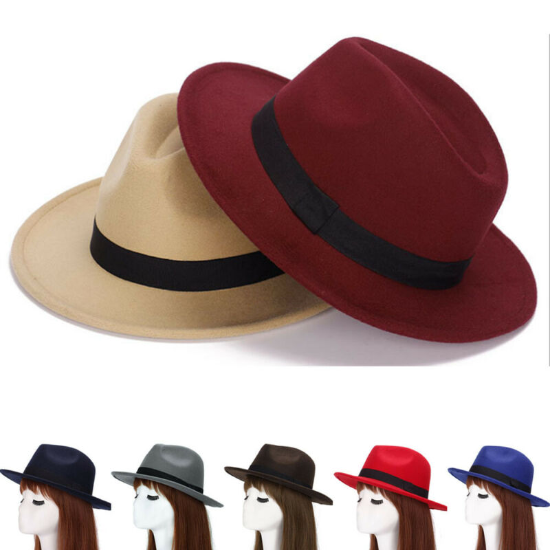 Mænd kvinder uld panama hatte sombrero kasketter solhat fe trilby jazz uld alle årstider afslappet