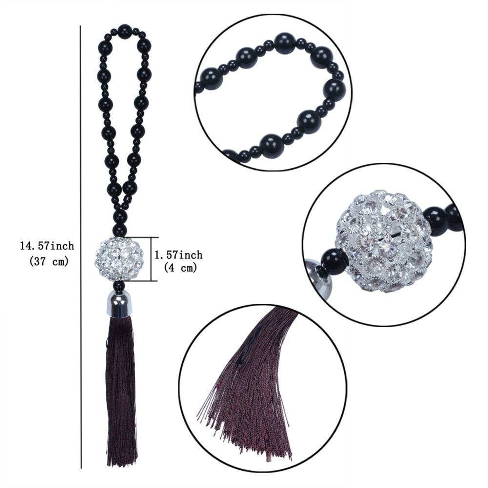 Bil interiør tilbehør anheng bakspeil hengende ornament buddha perler replika krystallkule heldig sjarm hengninger