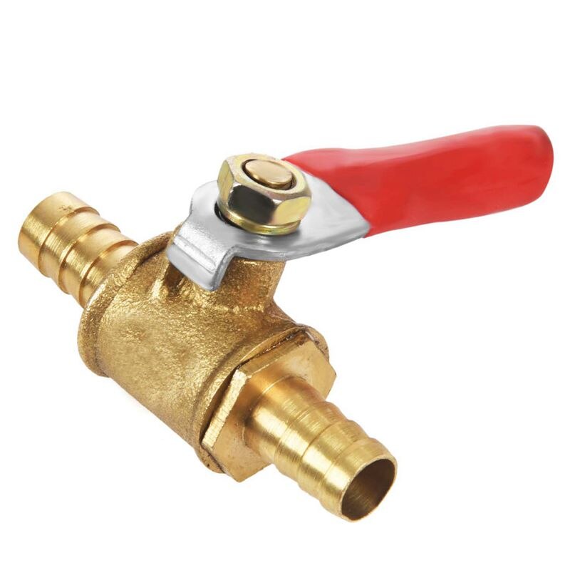 Red Plastic Handle Water Oil Gas Air Shutoff Ball Valve 8mm Dia