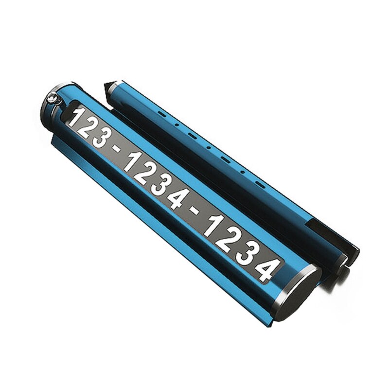 5 En 1 para estacionamiento temporal de coche matrícula soporte de teléfono móvil para coche martillo de seguridad cortador aromaterapia para coche: Blue