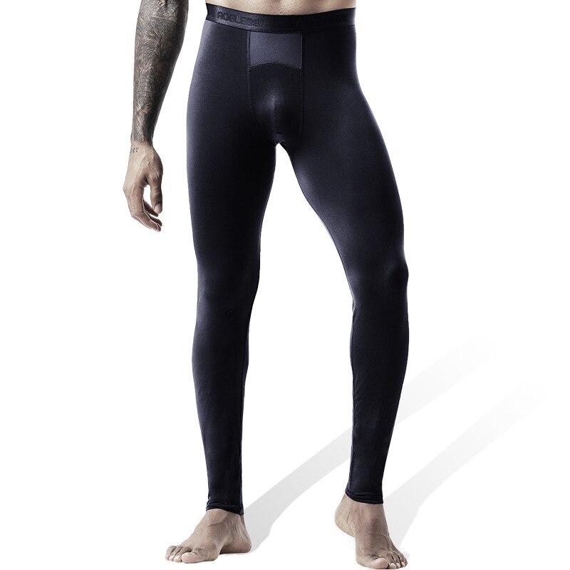 Heren Lange Broek Herfst En Winter Dunne Lange Onderbroek Ice Wire Mesh Zweet Wicking Broek Honingraat Ademend Slanke Leggings: Black / L