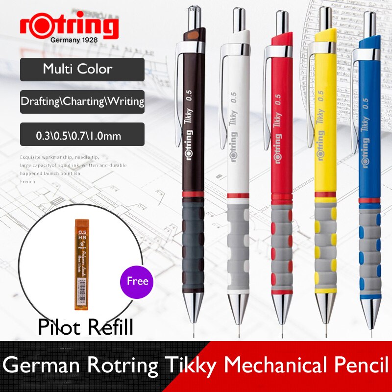 Roterende tikky mekanisk blyant 0.35mm/0.5mm/0.7mm/1.0mm blyblyanter til skolegrafittegning af blyantkunstforsyninger