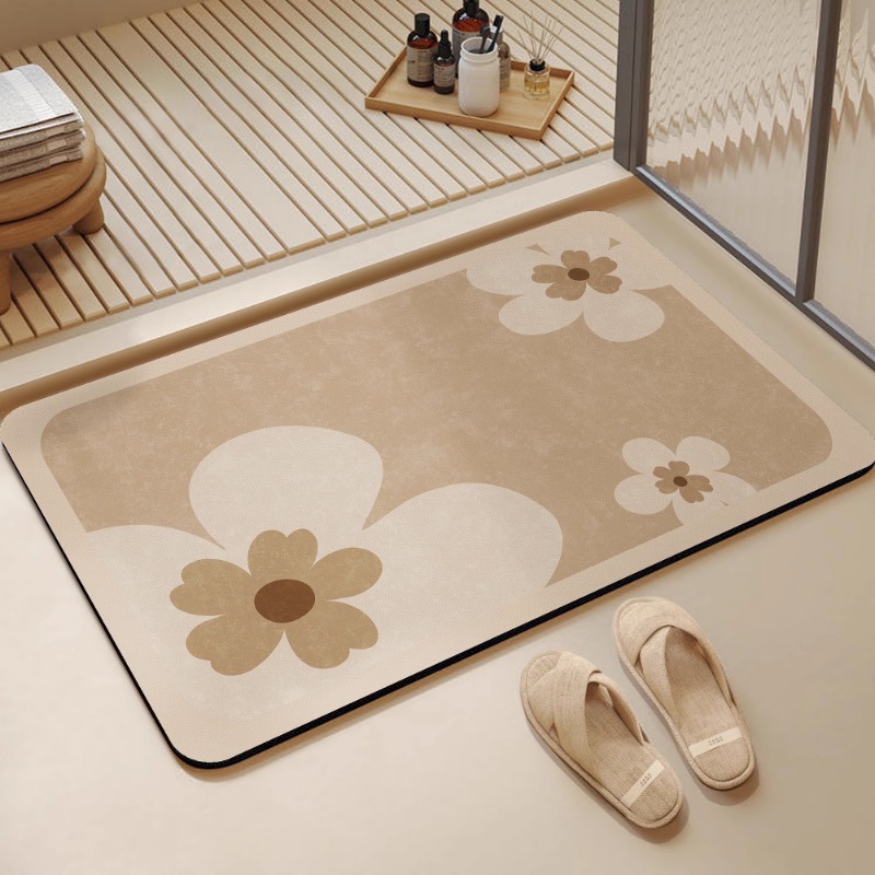 Alfombra de suelo de baño wabi, alfombra de suelo de inodoro de viento, estera absorbente fuerte de barro de diatomeas, alfombra antideslizante para puerta de baño