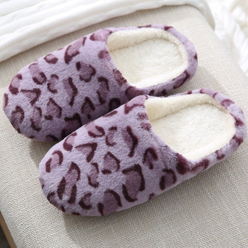 Femal Plush Soft Slippers Cute Slippers Ladies Platform Indoor Shoes For Women Winter Slippers Home Slippers Female Warm Shoes: purple / 36-37