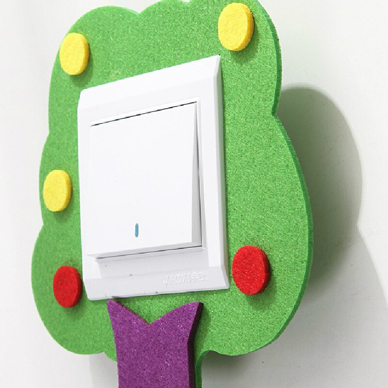 Cute cartoon felt switch stickers Hollow switch stickers home without hurting the wall Adhesive switch cover