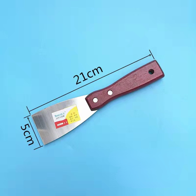 1Pc 1 Inch 0.8Mm Plamuurmes Schraper Met Houten Handvat Schop Schraperblad Constructie Gereedschap Muur Decoratieve Troffel Handgereedschap