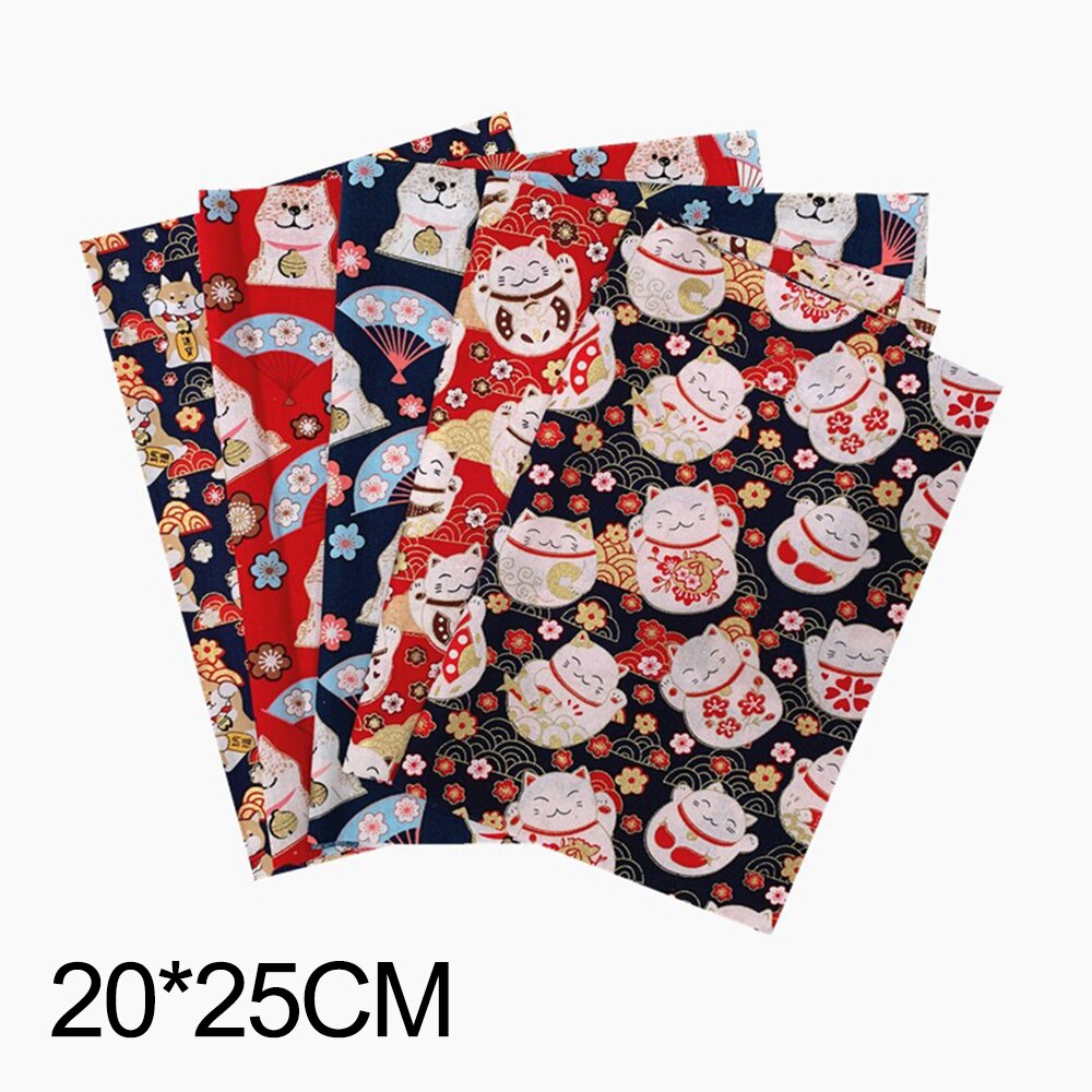 Japanischen Gedruckt Baumwolle Patchwork Tuch einstellen Bronzing NäHenne Quilten Stoffe Blumen- DIY Handgemachte Gesicht Maske Zubehör 20x25cm: 10  5Stck