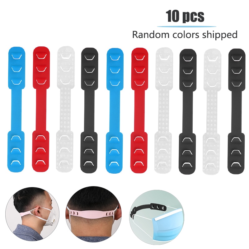 Gancho da correia de 10 pces para máscaras, correia ajustável da extensão de 3 engrenagens para aliviar a pressão & a dor vestindo dos ears dos longos tempos
