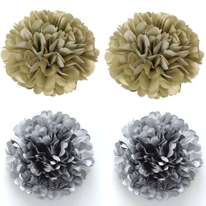 4/6/8/10/12/14Inch Goud/Zilver Papier Lantaarns/Papier Pompom verjaardag Bruiloft Decor Ambachtelijke Diy Lampion Opknoping Feestartikelen