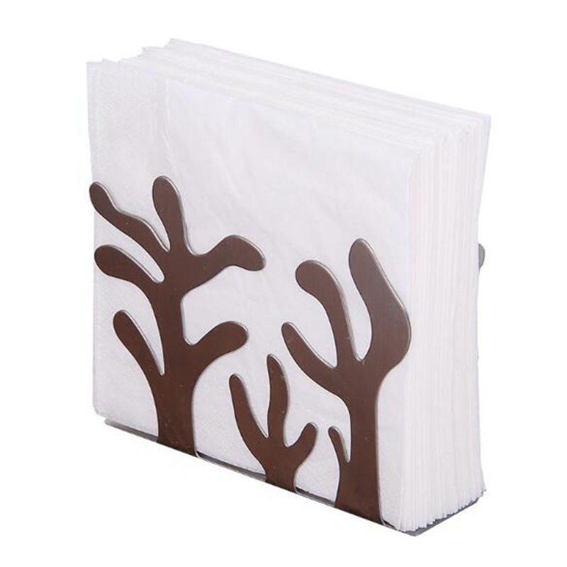 Clip Vertical para servilletas, de acero inoxidable, estante para servilletas, porta pañuelos, cubiertos, Floral, hueco, decoración de mesa, caja de pañuelos
