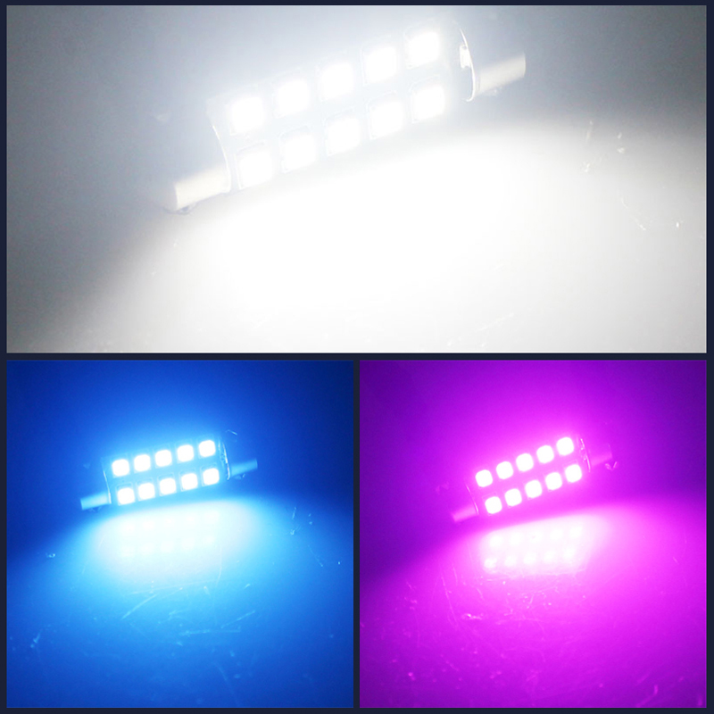 2 uds canbus c5w adorno led c5w led púrpura 31mm led 36mm 39mm 41mm luces led para coche luz interior azul hielo lámpara de lectura blanca