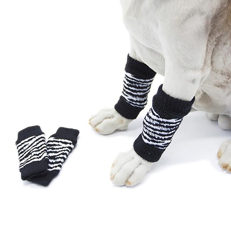 Winter Pet Warm Leg Protector Dog Cat Puppy Cotton Warm Leg Warmer Socks Winter Pet Knee Socks Supplies 4Pcs/set