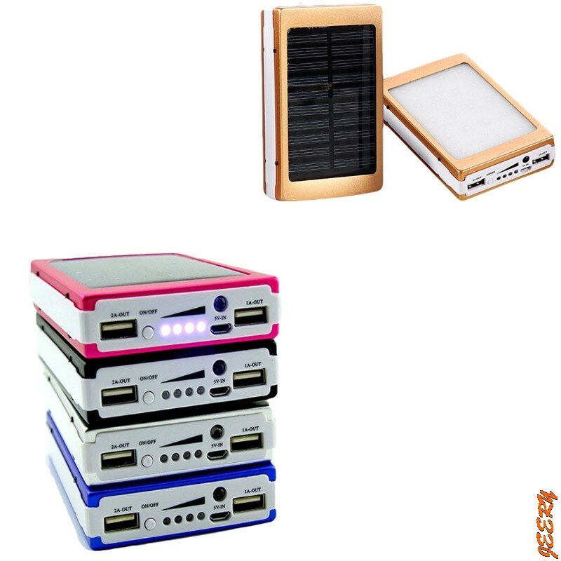 Draagbare Diy 5X18650 Powerbank Pover Power Bank 18650 Solar Power Bank Case Box Dual Usb Kit Telefoon Oplader zaklamp