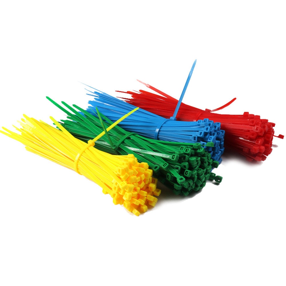100pcs Solid Color Nylon Cable Ties Self-locking Plastic Zip Tie Cable Winder 2.5mmx100mm Wire Binding Wrap Straps Line Fixer
