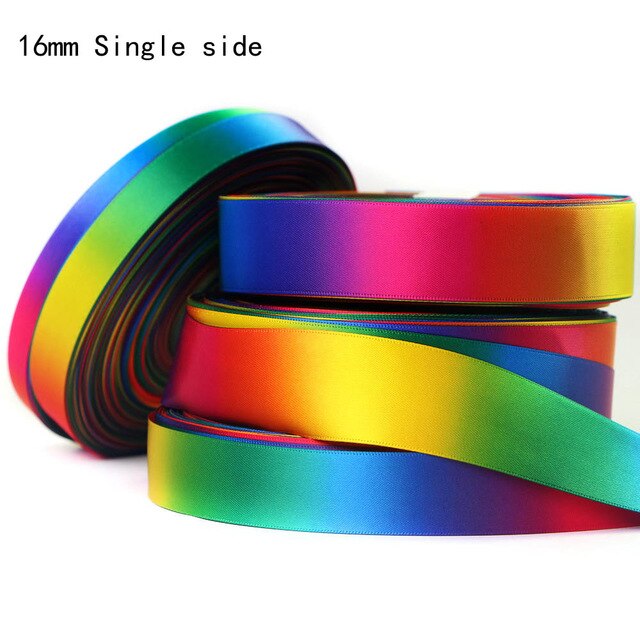 Gradiënt Kleur Zijdeachtige Grosgrain Linten Wedding Festival Party Decoraties Bow Craft Kaart Wikkelen Levert Diy 10Mm 5Yards: 3.  16mm Single side