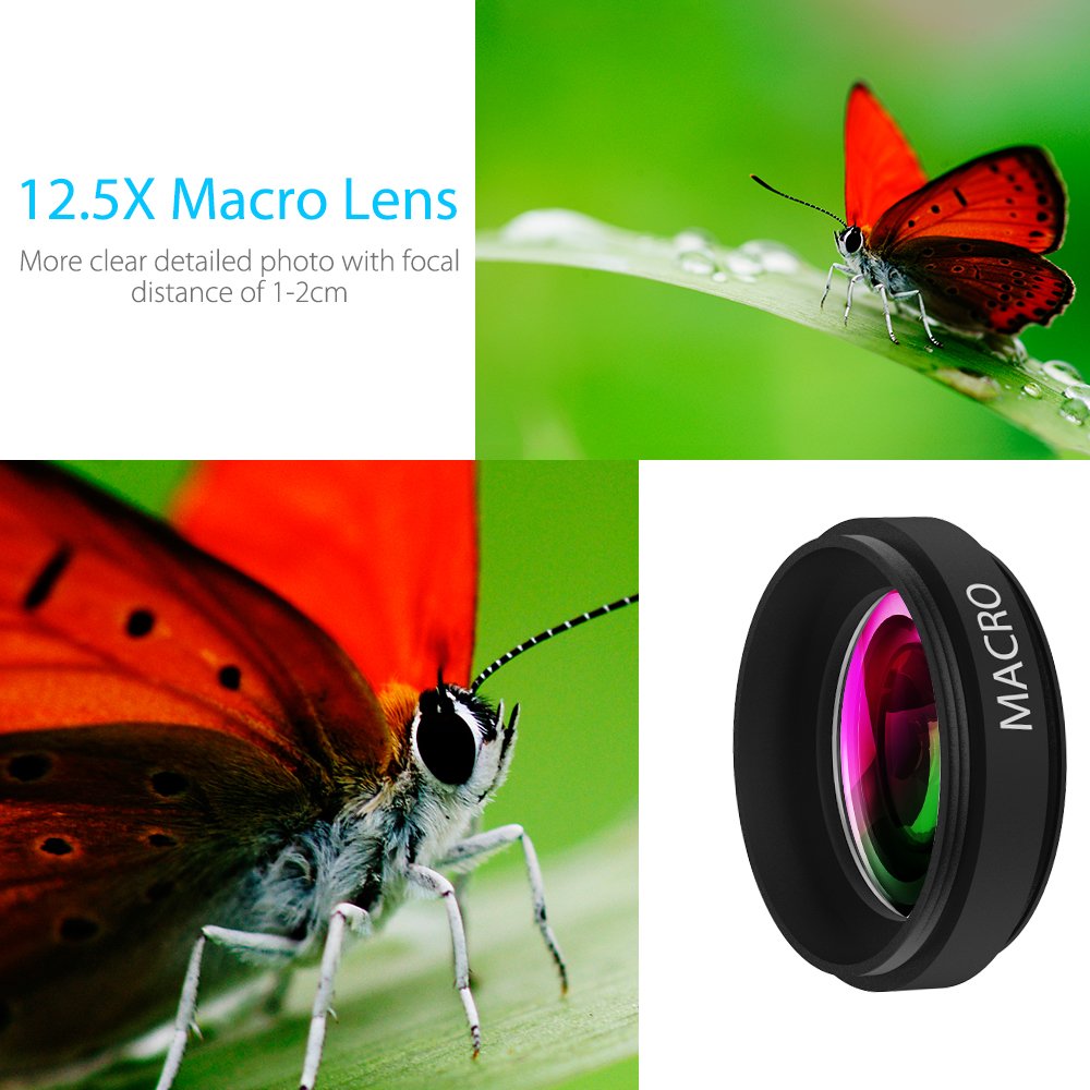 New4k-lente de macro para smartphone hd super 12.5x, lente grande angular 0,45x, lente de vidro óptico, kit de câmera para celular, anti-distorção