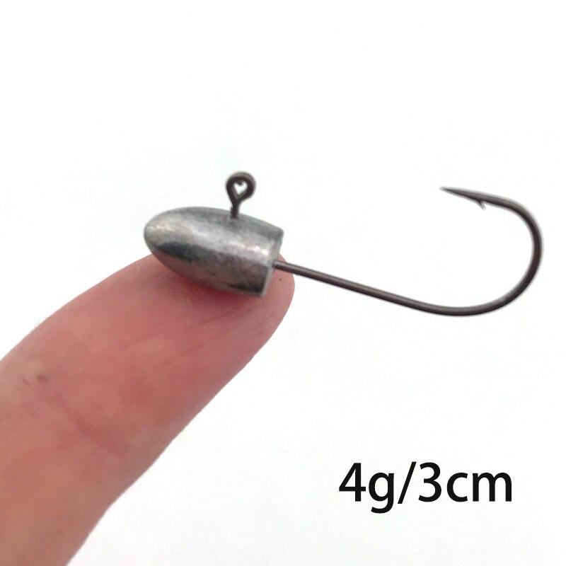 Anzuelo de gusanos pequeños y suaves de OBSESSION, anzuelo de Rockfish 1g, 2g, 3g, 4g, 10 Uds., Mini anzuelos de plomo para pesca de carpa: 10pcs 4g 3cm
