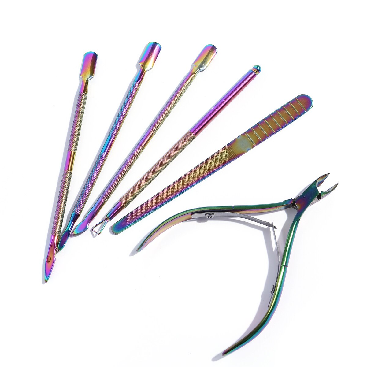 Tijeras profesionales de acero inoxidable para dedos del pie, cortador de uñas de , cutícula de pedicura, 6 uds., novedad de: colorful