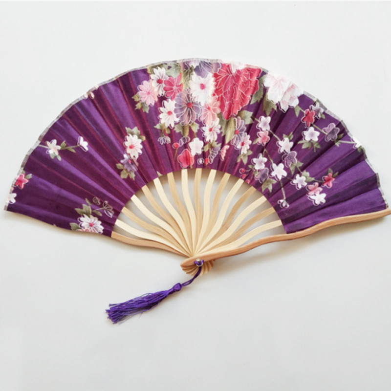 1PC Kreative Chinesische Klassische Blume Falten Hand Gehalten Prom Handwerk Fan Bambus Papier Party Hochzeit Geburtstag Dekor Jahrgang Bambus SW: 12