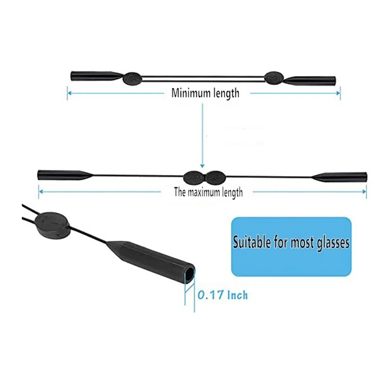 Mei Verstelbare Brillenhouder Universeel Fit Sport Zonnebril Houder Veiligheidsbril Houder Anti Slip String