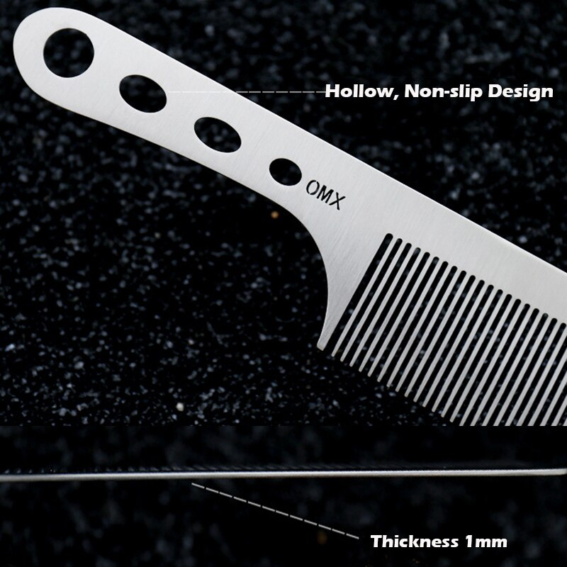 Brainbow 1PC Titanium Stalen Kam Professionele Salon Haar Kappers Antistatische Kappers Kam Ultra Dunne Haarborstel voor Mannen