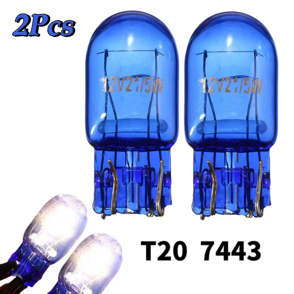 1/2/4 st  t20 580 7443 w21/5w 12v w3 x 16q naturligt blått glas stopp broms bak bil signal sidolampor ljus lampor