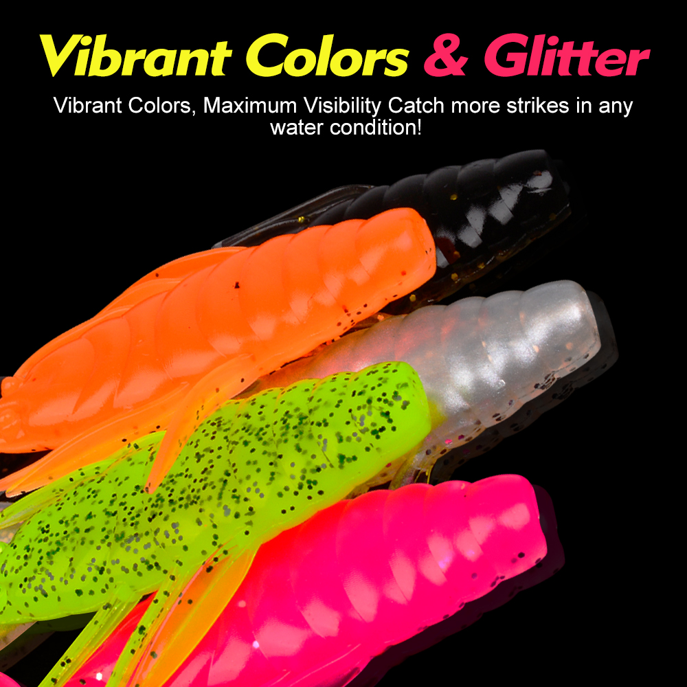 Isca Artificial de Silicone Proberos com Corpo de Peixe e Cauda Plana, 8 Peças/Pacote, Isca de Natação Oscilante de 9CM para Pesca de Esturjão em Água Salgada