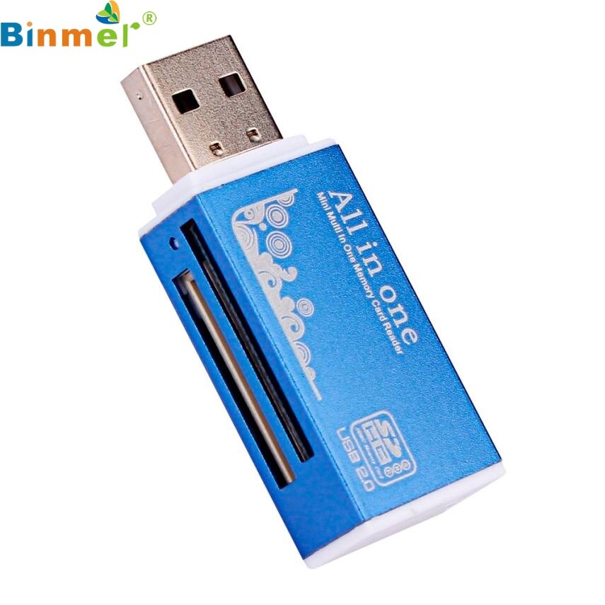 Binmer Factory Price USB 2.0 All in 1 Multi Memory Card Reader For Micro SD SDHC TF M2 MMC 60310