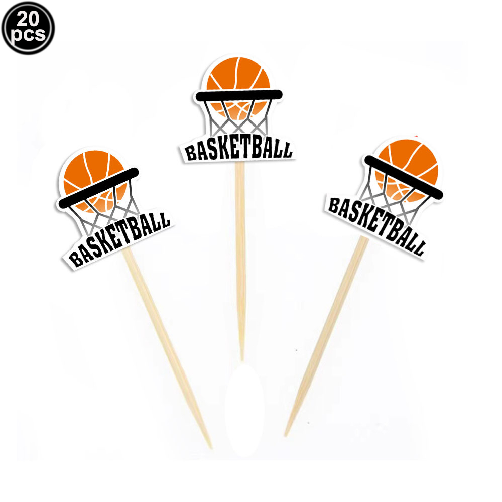 Suministros de de cumpleaños de baloncesto, recuerdos, pajitas de papel de baloncesto, adornos para magdalenas, llavero, caja de barco, decoración deportiva para de baloncesto