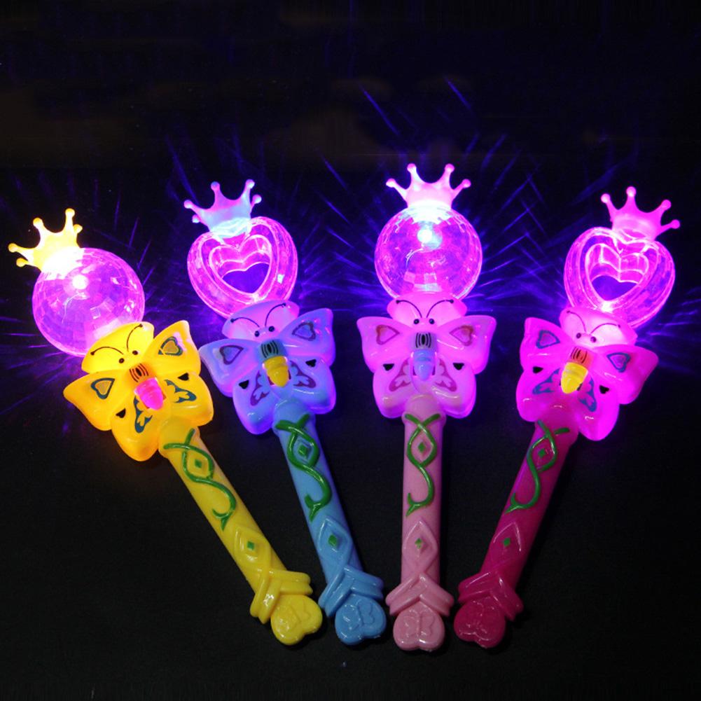 Cartoon Butterfly LED Luminous Stick Magic Projection Wand Kids Toy Party Props birthday