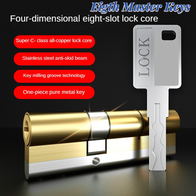 Slotcilinder Europese Standaard 65-115Mm Slotcilinders Buitendeursloten, Deurslotcilinder 8 Hoofdsleutels Super C Klasse Slot
