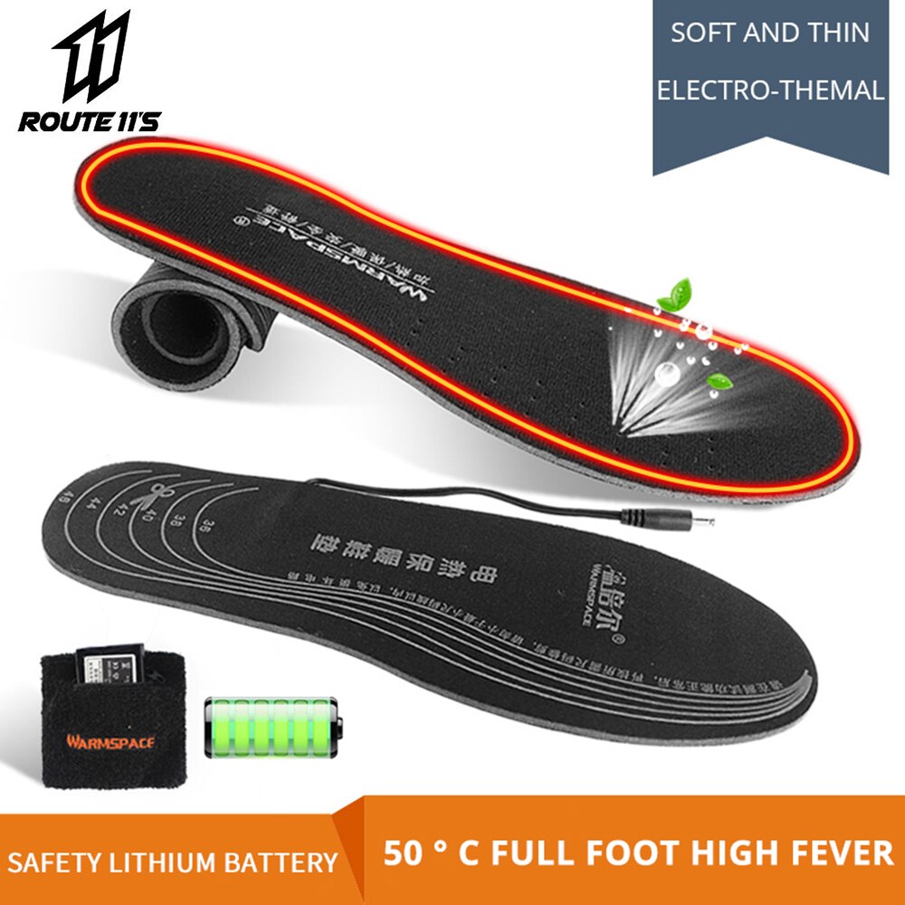 Motorcycle Boots Heated Insoles Battery Powered Winter Thermal Moto Motorcycle Shoes Electric Heating Insoles Keep Warm Unisex