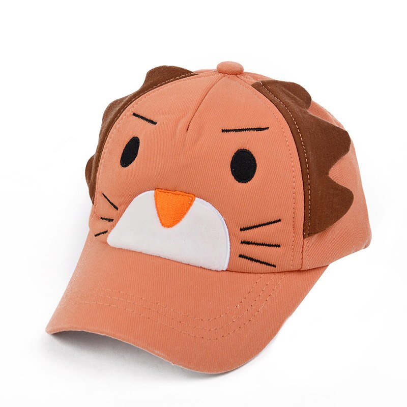 Dessin animé Lion enfants casquettes de Baseball broderie bébé fille garçon chapeau réglable été enfants chapeau de soleil enfant en bas âge casquette Bonnet: orange