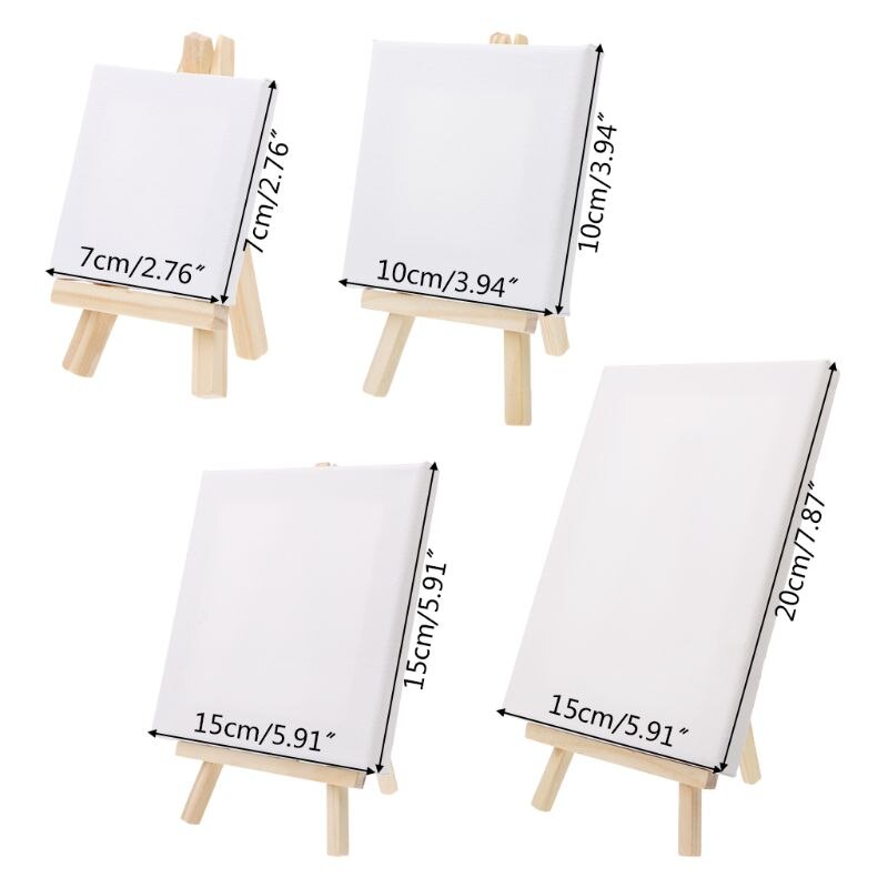 1 Set Wood Easel Advertisement Exhibition Display Shelf Holder Painting Stand and Canvas Art Painting Drawing Supply