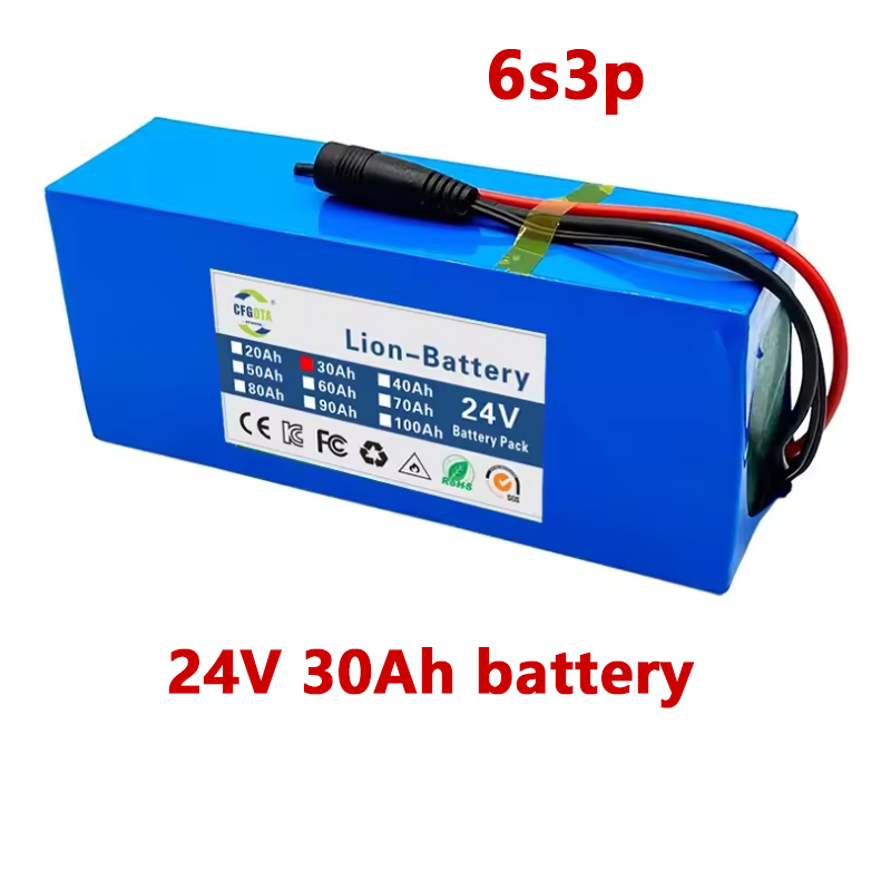 6s3p 24V 20Ah 18650 Lithium Batterie 25.2v 20000mAh Lithium-Ion Batterie Pack mit Ladegerät: Elfenbein