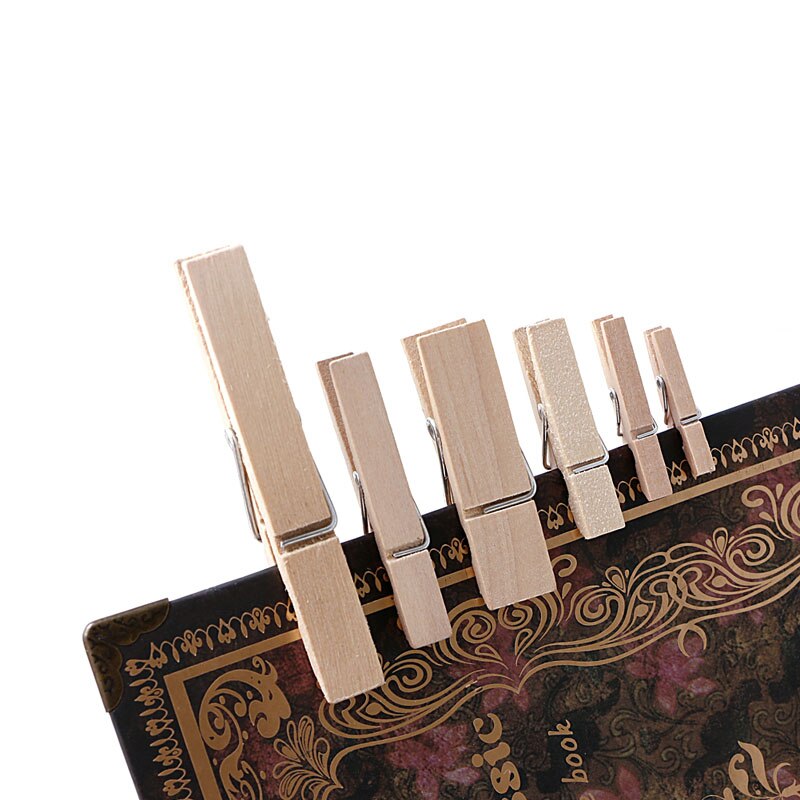 50pcs Mini Natural Wood Clothes Pegs For Craft Events Photo Paper Peg Pin Clothespin Craft Clips Office Stationery