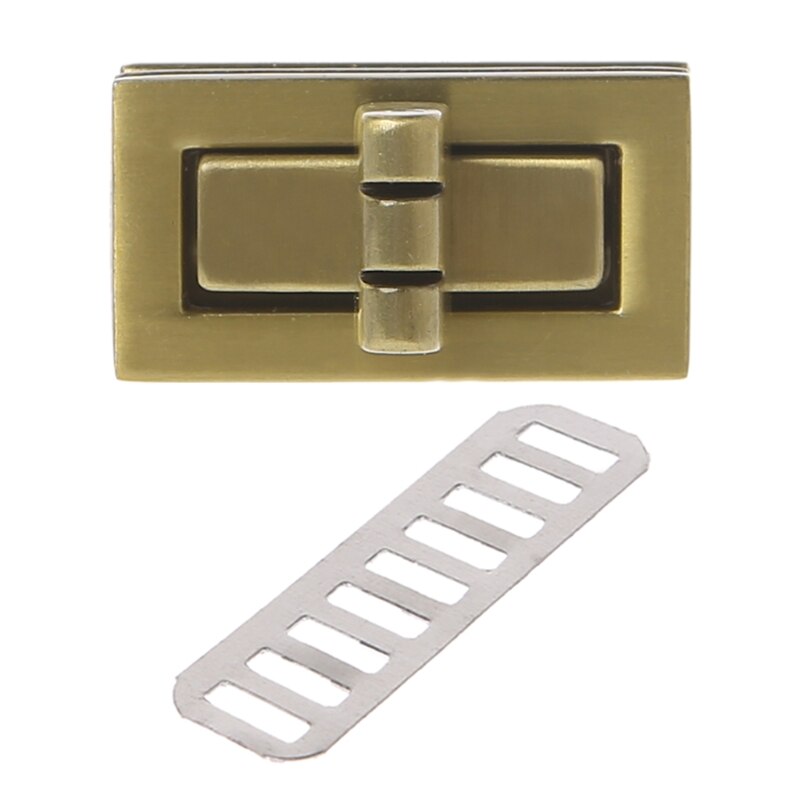 Rectangle Shape Clasp Turn Lock Twist Locks DIY Leather Handbag Bag Hardware: Bronze