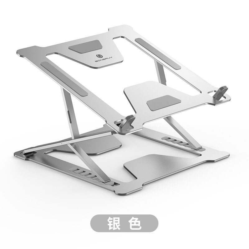 Aluminum Alloy Adjustable Laptop Stand Folding Portable for Notebook MacBook Computer Bracket Lifting Cooling Holder Non-slip: P17 Silver