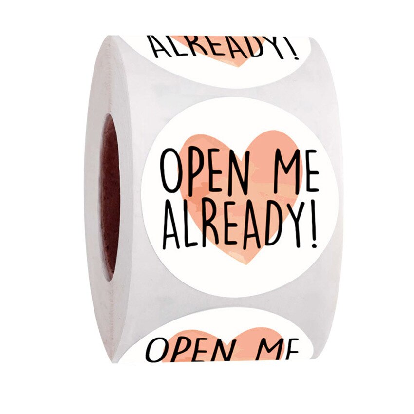 100-500Pcs "Open Me Already" Stickers Seal Labels Thank You Stickers For Packaging Decor Stationery Envelope Seal Labels: 500Pcs